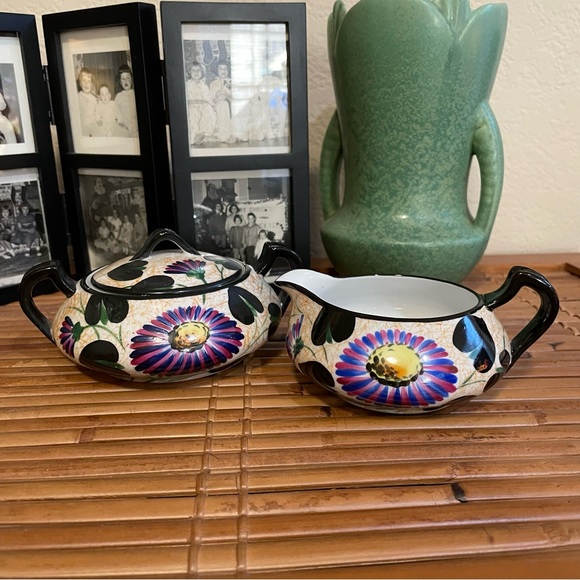 Vintage Other - Vintage hand painted Meito china sugar bowl and creamer